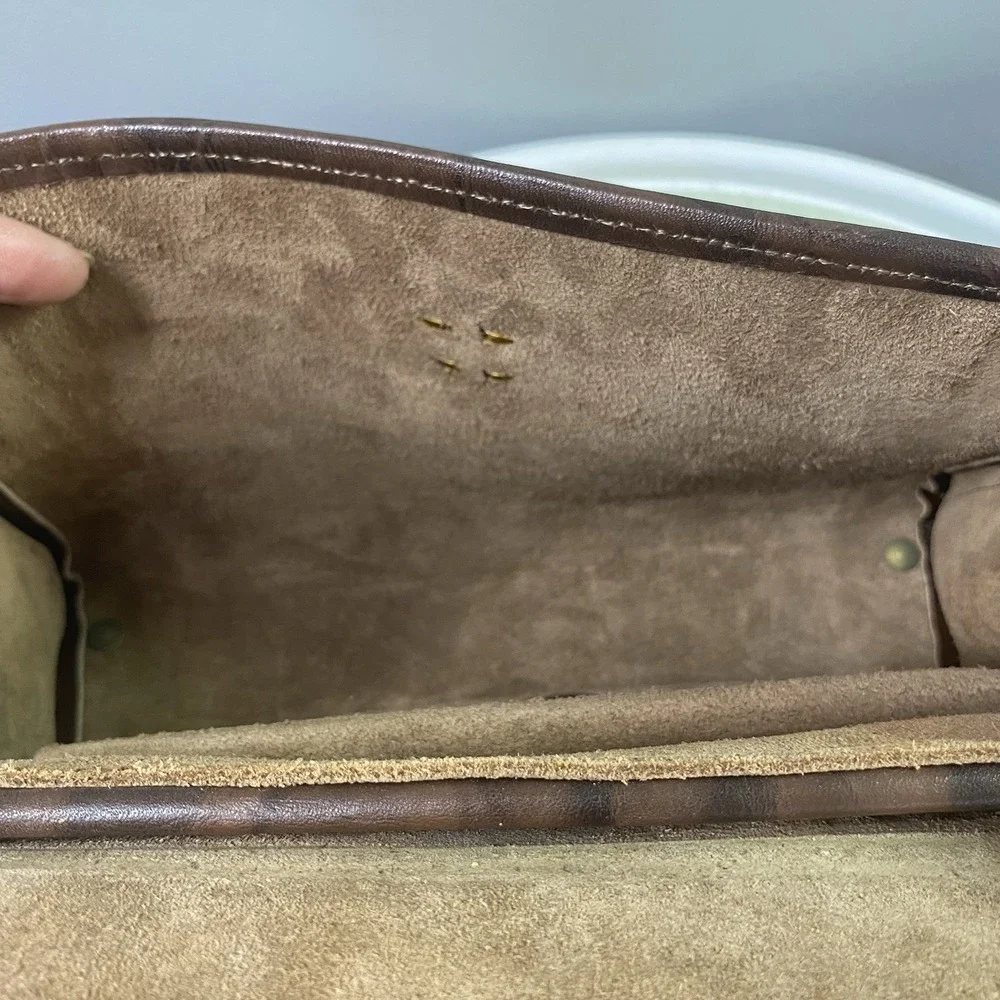 Vintage Real Leather Women's brown‎ Purse Boho Hand Tooled Shoulder bag 7x10x3